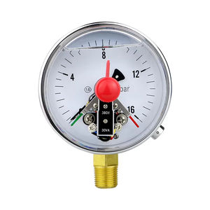 أدوات قياس الضغط المستخدمة على نطاق واسع مليئة بالسائل 4 "304ss مقياس ضغط الاتصال الكهربائي مع مفتاح قابل للتعديل - Product Image 2