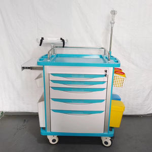 Chariot médical d'urgence en <span class=keywords><strong>plastique</strong></span> ABS de haute qualité et économique pour hôpitaux et cliniques, idéal pour le transport de médicaments et la surveillance des patients - GUANGHUA - Product Image 6