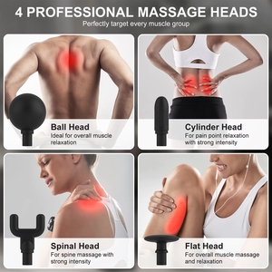 <span class=keywords><strong>Pistola</strong></span> de Masaje Multifuncional de 12 Velocidades, Mango Largo, 4 Cabezales, Motor de Cepillo, Alivio Muscular para Cuello, Cervicales y Codos, USB - Product Image 5