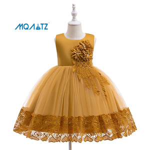 Robe de fête formelle en tulle fleuri MQATZ pour filles, idéale pour anniversaires et mariages, pour enfants de 3 à 8 ans, collection été AL0006 - Product Image 2