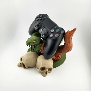 Ornement de bureau en résine en forme de python vert simulé sur bois flotté avec support de rangement, le cadeau idéal <span class=keywords><strong>pour</strong></span> les gamers - Product Image 3