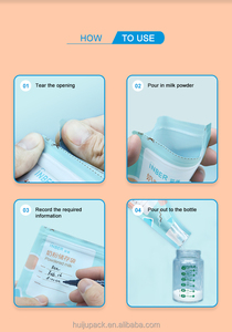 Sachets de stockage de <span class=keywords><strong>lait</strong></span> en poudre portables et mignons, pré-stérilisés - Pochettes jetables sans BPA pour le voyage, la portionnement de <span class=keywords><strong>lait</strong></span> infantile et les mamans - Product Image 3