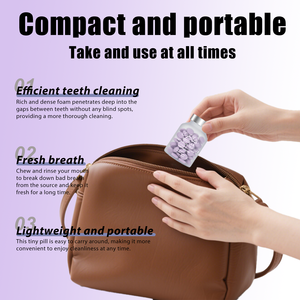 Promotion à Durée Limitée Ailkis Comprimés de Dentifrice Portables de Voyage Soin Buccal <span class=keywords><strong>Muguet</strong></span> Nettoyage en Profondeur Élimination des Taches Jaunes Conception Solide - Product Image 6
