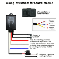 Faisceau de câblage de télécommande pour phare auxiliaire LED de voiture/moto, interrupteur de passage du faisceau bas au faisceau haut, clignotant stroboscopique