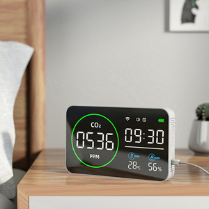 Medidor de Calidad del Aire WiFi 4 en 1, Detector de Dióxido de Carbono PV1000-D, Medidor de Temperatura y Humedad para Producción Agrícola, Reloj Despertador con Alarma - Product Image 1