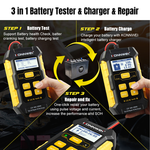 Konnwei Portable 12V 5A Pulse Lead-acid Intelligent Auto <span class=keywords><strong>Chargeur</strong></span> de <span class=keywords><strong>batterie</strong></span> de <span class=keywords><strong>voiture</strong></span> avec UK US EU AU - Product Image 6