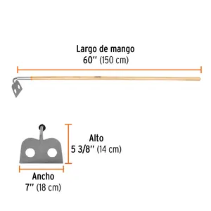 HORQUILLA PARA MEZCLAR BOX 6, cabeza forjada de 7 pulgadas, mango de 60 pulgadas, TRUPER - Product Image 2