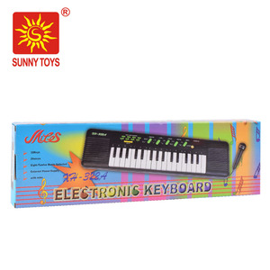 Enfants instruments de musique jouet 32 touches 2 voix 8-12 musique sélectionnée en plastique noir piano clavier - Product Image 2