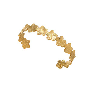 ハイエンド18K PVD金メッキステンレス鋼カフスブレスレットターニッシュフリー防水花花びらデザインおしゃれなバングル - Product Image 4