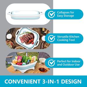 Évier pliable pour la maison, panier de vidange, planche à découper, panier à découper pliable, évier de lavage, planche à découper avec drain - Product Image 2