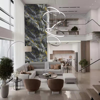 Panneau mural imperméable en PVC laminé, décoration intérieure, design géométrique, style moderne, villa, hall, appartement, salon