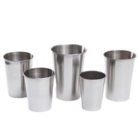 Gobelet en acier inoxydable personnalisé avec logo, 8 oz, 12 oz, 16 oz, empilable, verres à boire en métal pour le camping