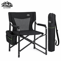 Chaise de camping pliable YUNJU OUTDOOR avec logo personnalisé, table latérale et porte-gobelet