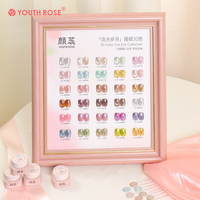 YOUTH ROSE Gel Cat Eye Super Brillant Professionnel – Fournitures de Vernis Gel 30 Couleurs Haute Qualité Non Toxique Inodore Effet Œil de Chat pour Ongles
