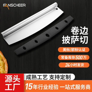 Pizza Cutter Stainless Steel 35 Cm With Protective Cover Half Moon Edge For Kitchen Use - Product Image 2