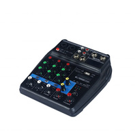 Mezclador de Audio Digital de 4 Canales con Efectos, Consola de Mezclas de Formato Pequeño con Preamplificadores de Micrófono para DJ, Transmisión en Vivo, Karaoke, Grabación