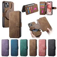Étui portefeuille magnétique détachable en similicuir avec fente pour cartes et support pour iPhone 17 Pro Max / 16 Pro – Housse de protection