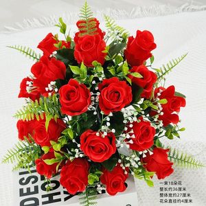 Vente en gros de 18 têtes de roses en soie, fleurs de mariage en soie, bouquet de roses pour arrangement floral de mariage - Product Image 6
