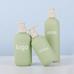 Mat Mat Luxe Hdpe Plastic Groene Fles 200Ml 260Ml 300Ml 400Ml 500Ml Lotion Pomp Body Wash Shampoo Fles