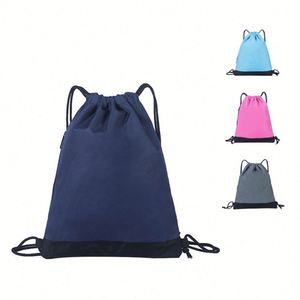 <b>Stylish</b> Compact <b>Waterproof</b> Foldable Portable Polyester Rope Handle Drawstring <b>Backpack</b> Large Capacity Hiking Beach Shopping Bag - Product Image 1