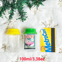 Vente chaude 100ml 3.38oz Emballage en poudre gommeuse de bonbons Pot de canette de soda Pot de bonbons en plastique PET avec couvercle à vis multicolore