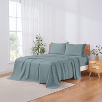 Ensemble de draps en microfibre douce avec dentelle au crochet, drap-housse à poches profondes, drap plat, taies d'oreiller, luxueux, respirant, infroissable