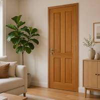Porte intérieure en bois massif, style moderne du milieu du siècle, à charnière simple, pour entrée principale, design de porte en bois pour chambre à coucher