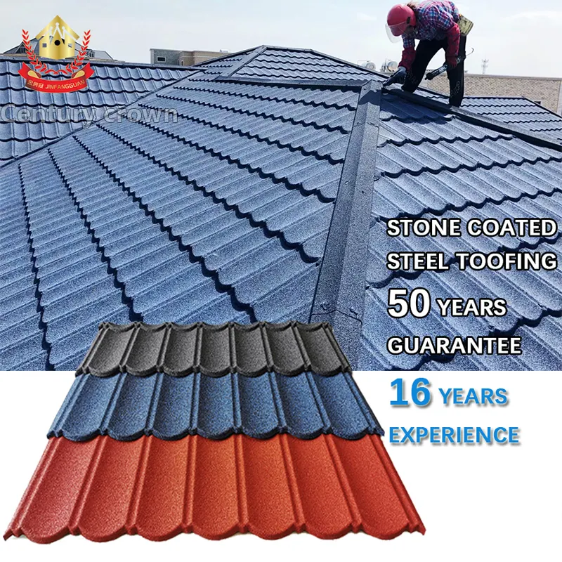 Blue roof tiles aluminium zinc stone coated roofing sheet 0.5mm high quality metal roofing materials 50 years