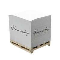 Vente en gros Petit mini bloc-palette en bois avec notes autocollantes Bloc-notes Cube Note autocollante avec palette en bois