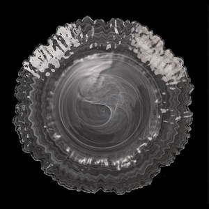 Grande assiette occidentale en verre de 33 cm en forme de fleur, motif nuage d'encre bleue, pour la décoration intérieure, les mariages, les fêtes et les dîners, décoration de restaurant - Product Image 4