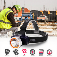 Linterna Frontal LED Súper Brillante de ABS, Recargable por USB, Alto Lumen, 90° de Enfoque Ajustable, Impermeable