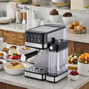 Hot Selling Semi-Function Commercial Household Digital Button Espresso <b>Machine</b> With Milk Frother <b>Coffee</b> Maker Semi-<b>automatic</b> Cof - Product Image 1