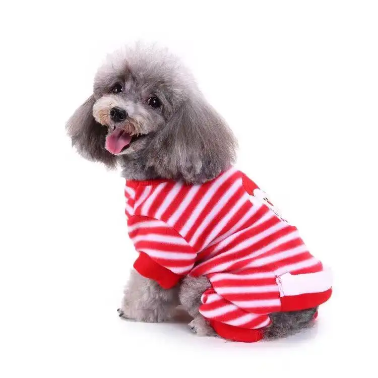 Doggie vestiti di babbo natale per natale vestiti per animali domestici a strisce rosse vestito di alce per animali domestici