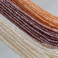 Chaîne de perles baroques rondes de qualité AAA de 4-5 mm, perles de culture d'eau douce, vente en gros, stock en vrac