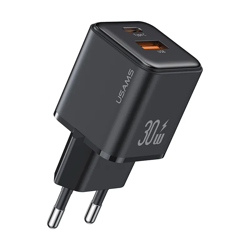 USAMSスーパーミニおよびシンデュアルポート30W急速充電器タイプC USB-C QC3.0PD急速充電携帯電話アダプター