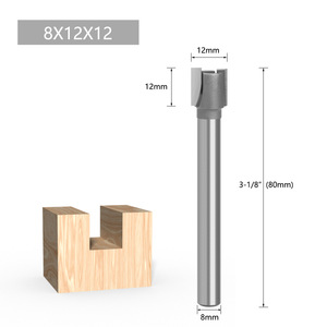 Straight Cut Carbide Tipped Router Bit 8X12X12mm For Woodworking With 8mm Shank And 80mm Length - Product Image 1