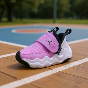 Nike Jordan 23/7 Zapatos de baloncesto para bebés y niños pequeños Rush Fuchsia Parte superior de malla negra Suela de goma Entresuela de EVA Ropa deportiva de primavera para niñas - Product Image 2