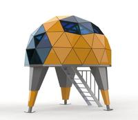 Tente dôme en alliage d'aluminium à double paroi de 4,16 mètres de diamètre, tente igloo chauffée de luxe, maison préfabriquée
