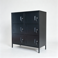 Armoire de rangement métallique à 6 portes avec serrure à clé et portes ventilées pour salle du personnel, fournie par l'usine