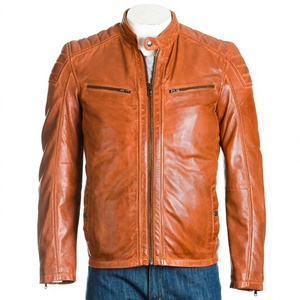 Veste de moto en cuir de vachette véritable de qualité supérieure pour homme, veste en cuir noir vintage, veste de motard slim fit pour homme - Product Image 3