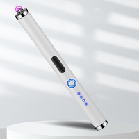 Allumeur d'impulsion coupe-vent à double arc rechargeable par USB en métal Briquets à bougies électriques d'intérieur et d'extérieur