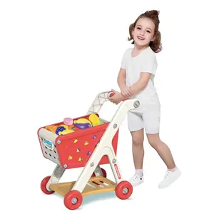 17PCS Kinder Einkaufs wagen Spielzeug Set Kunststoff so tun, als spielen Einkaufs spielzeug Spielhaus Spielzeug