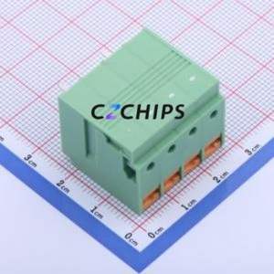 KF207RA-6.35-4P Spring Terminal Block Bent Lead Through Hole,P=6.35mm Connector 1x4P 6.35mm Green 4P - Product Image 2