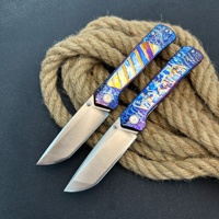 Couteau pliant industriel de qualité supérieure avec manche en alliage de titane et acier 14C28N importé, vente en gros d'usine, garantie de 3 ans