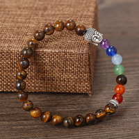 Bracelet en pierres naturelles de 6 mm, aventurine verte, agate rouge avec breloque tête, bijoux en jade unisexe, cadeau et souvenir de voyage