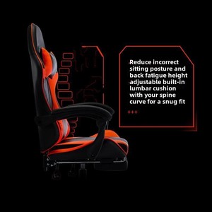 E-Sports Racing <b>Reclining</b> <b>Chair</b> Modern Design Ergonomic Office & Gaming <b>Leather</b> Seat Adjustable Metal Base Swivel for Home Use - Product Image 5
