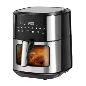 2024 mejor venta global 8 en 1 8L 10 litros 1800W pantalla LCD aceite cocina saludable eléctrica Digital Visible freidora de aire de acero inoxidable