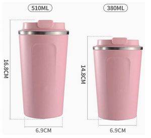 Offre Spéciale – Tasse de Voyage Isotherme en Acier Inoxydable 380 ml avec Couvercle, Personnalisable avec Logo – Mug de Voyage, Tasse à Thé, Tasses Roses - Product Image 5