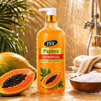 1000ml Papaya Douchegel Lichaamswas met pomp voor zachte dagelijkse reiniging en een fris, zacht aanvoelend gevoel voor de huid. Fruit-geïnspireerd private label.