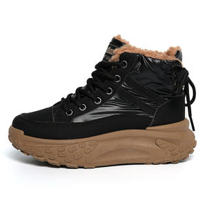 Bottes de neige chaudes et décontractées pour femmes 2026, en cuir et coton, à semelle épaisse, style montant et fourrure tendance - Product Image 5